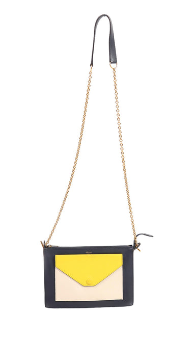 Céline 'Pocket Medium Chain' Clutch Tri-Color